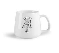 AYUEHBN Fruta de cerámica Tazas con Asas Cómodas Atrapasueños Talismán Atrapasueños Cita Nunca dejes de soñar （14oz/400ml） Para cafetería o restaurante