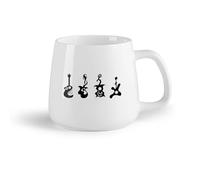 AYUEHBN Fruta de cerámica Tazas con Asas Cómodas Música Rock N Roll Guitarrista Guitarra eléctrica （14oz/400ml） Para café, sopa, té, leche, latte, chocolate caliente, para mujeres y hombres