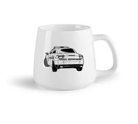 AYUEHBN Fruta de cerámica Tazas de Café con Asa Garaje del Departamento de Coches de Policía, Sala de Niños （14oz/400ml） Ideal para el hogar, la oficina, cafeterías, ideas de regalo