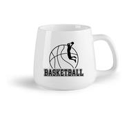 AYUEHBN Fruta de cerámica Tazas de Café con Asa Jugador de pelota Juego Deporte Baloncesto Palabras Saltar （14oz/400ml） Ideal para el hogar, la oficina, cafeterías, ideas de regalo