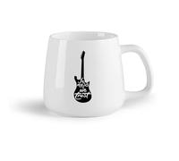 AYUEHBN Fruta de cerámica Tazas de Café con Asa Música de frase de guitarra eléctrica en la que confiamos （14oz/400ml） Para bebidas calientes, latte, capuchino