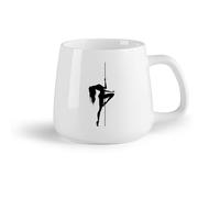 AYUEHBN Fruta de cerámica Tazas de café de cerámica blanca Stripper Striptease Pole Dance Mujer （14oz/400ml） Apto para lavavajillas y microondas, para la oficina y el hogar