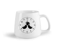 AYUEHBN Fruta de cerámica Tazas de café de porcelana Pájaros del reloj Hora de tomar té Cocina Comedor （14oz/400ml） Tazas de cerámica para el hogar o el trabajo