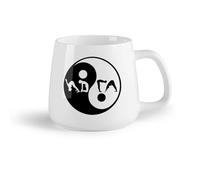 AYUEHBN Fruta de cerámica Tazas de café de porcelana Símbolo Yin Yang, Gimnasia Zen, Yoga, Estilo Asiático （14oz/400ml） Tazas de cerámica para el hogar o el trabajo