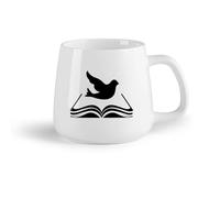 AYUEHBN Fruta de cerámica Tazas de Cerámica con Asas Libro Biblioteca Santa Biblia Religioso Pájaro Paloma （14oz/400ml） Elegante y duradero: apto para microondas y lavavajillas