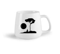 AYUEHBN Fruta de cerámica Tazas de Cerámica para Café, Leche y Té Budismo Monje Yoga Meditación Budista （14oz/400ml） Tazas de cerámica para el hogar o el trabajo