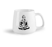 AYUEHBN Fruta de cerámica Tazas de Cerámica para Café, Leche y Té Postura de yoga de meditación de Buda budista （14oz/400ml） Para té, café y bebidas calientes