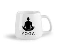 AYUEHBN Fruta de cerámica Tazas de gres para café y té Meditación en la postura del loto en el Centro de Yoga Budista （14oz/400ml） Apto para lavavajillas