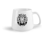 AYUEHBN Fruta de cerámica Tazas de gres para café y té Retrato de pie de cabeza de león africano, animal salvaje （14oz/400ml） Para té, chocolate caliente