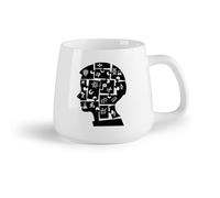 AYUEHBN Fruta de cerámica Tazas de gres para café y té Rompecabezas para niños Educación Ciencia Química Física Escuela （14oz/400ml） Para la oficina y el hogar