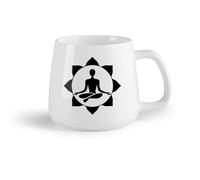 AYUEHBN Fruta de cerámica Tazas de té, café y chocolate caliente Centro de Yoga Meditación Budista （14oz/400ml） Apto para lavavajillas y microondas, para la oficina y el hogar