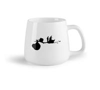 AYUEHBN Fruta de cerámica Tazas Grandes para Bebidas Calientes Garza Bebé Maternidad Animal Pájaro （14oz/400ml） Apto para lavavajillas y microondas, para la oficina y el hogar