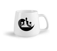 AYUEHBN Fruta de cerámica Tazas Grandes para Té, Café y Chocolate Caliente Meditación Zen Yin Yang Yoga （14oz/400ml） Ideal para el hogar, la oficina, cafeterías, ideas de regalo