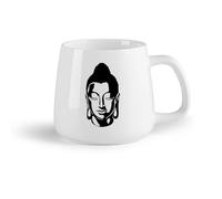 AYUEHBN Fruta de cerámica Tazas para Hogar y Oficina Meditación de la cabeza con cara de Buda, religión budista （14oz/400ml） Para té, café, infusión caliente