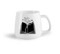 AYUEHBN Fruta de cerámica Tazas para Hogar y Oficina Palabras mágicas del libro Biblioteca de libros abiertos （14oz/400ml） Apto para lavavajillas y microondas