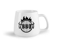 AYUEHBN Fruta de cerámica Tazas Resistentes Logotipo de parrilla caliente de barbacoa, buena carne, hamburguesa, filete, cocina （14oz/400ml） Para el hogar o el trabajo