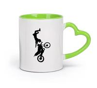 AYUEHBN Grandes tasses à thé, café et chocolat chaud Course de moto, sports extrêmes, freestyle （11oz/320ml） Tasses à café en pour la maison ou le travail Vert