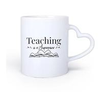 AYUEHBN Poignée en céramique en forme de cœur Café et boissons chaudes Enseigner les superpouvoirs à l'école grâce à des livres ouverts 11oz/320ml Pour la maison ou le travail