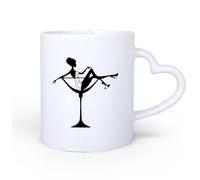 AYUEHBN Poignée en céramique en forme de cœur Coffret cadeau pour tasse à latte avec anse sex-appeal Femme Verre à cocktail Pin Up 11oz/320ml Utilisation au café ou au restaurant