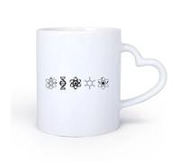 AYUEHBN Poignée en céramique en forme de cœur Grandes tasses pour boissons chaudes Atomes Molécules Laboratoire de sciences nucléaires Chimie 11oz/320ml Pour lait, thé, eau de coca
