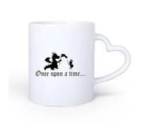 AYUEHBN Poignée en céramique en forme de cœur Tasse à café Chevalier de dessin animé avec épée, bouclier, dragon, fantaisie pour enfants 11oz/320ml Pour expresso, service à thé