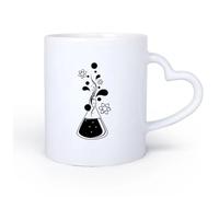 AYUEHBN Poignée en céramique en forme de cœur Tasses à thé, à café et à chocolat chaud École de chimie, sciences, atomes et molécules 11oz/320ml Tasse à café en céramique pour cappuccino, thé, lait