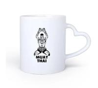 AYUEHBN Poignée en céramique en forme de cœur Tasses à thé, à café et à chocolat chaud Muay Thai Boxe Sports de combat Gymnastique 11oz/320ml Tasses à café en céramique pour la maison ou le travail