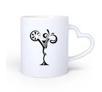 AYUEHBN Poignée en céramique en forme de cœur Tasses en céramique pour café, lait, thé Verre à boisson Martini Cocktail Collection Café 11oz/320ml Idéal pour la maison et le bureau