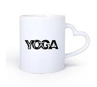 AYUEHBN Poignée en céramique en forme de cœur Tasses et tasses tendance Studio de yoga, salle de méditation et de postures d'équilibre 11oz/320ml Idéal pour la maison et le bureau