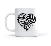 AYUEHBN Tasse à café avec anse - Céramique classique Volley-ball Coeur Sports de balle Accueil （11oz/320ml） Excellent cadeau pour les amoureux