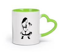 AYUEHBN Tasse à café avec anse - classique sex-appeal Femme Fille Cul Adulte （11oz/320ml） Parfait pour les cuisines, restaurants et cafés, excellente idée cadeau Vert