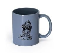 AYUEHBN Tasse à café avec anse - classique Tombe de skateboarder RIP Tombstone （11oz/320ml） Parfait pour les cuisines, restaurants et cafés, excellente idée cadeau Blaugrau