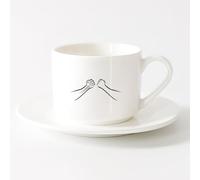 AYUEHBN Tasse à thé latte en porcelaine Club de combat d'entraînement sportif Fist Man's Hands （6oz/175ml） Excellent cadeau pour les amoureux Service à thé tasse et soucoupe (blanc)