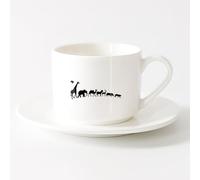 AYUEHBN Tasse en céramique fantaisie Animaux sauvages Girafe Éléphant Chameau Zèbre Rhinocéros （6oz/175ml） Tasse à café en céramique pour cappuccino, thé, lait Service à thé tasse et soucoupe (blanc)