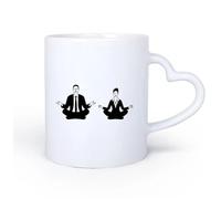 AYUEHBN Tasse en céramique fantaisie Pause détente et méditation zen pour employés de bureau 11oz/320ml Idéal pour la maison, le bureau, les cafés, idées cadeaux