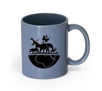 AYUEHBN Tasses à café, thé, café Animaux du monde Éléphant Girafe Rhinocéros Papillons （11oz/320ml） Cadeau humoristique pour les amateurs de café, les collègues et les amis Blaugrau