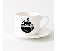 AYUEHBN Tasses à café, thé, café Animaux du monde Éléphant Girafe Rhinocéros Papillons （6oz/175ml） Cadeau humoristique pour les amateurs de café, les collègues et les amis