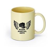 AYUEHBN Tasses à thé, à café et à chocolat chaud Combattant d'arts martiaux mixtes MMA （11oz/320ml） Pour café, soupe, thé, lait, latte, chocolat chaud, pour femmes et hommes Beige