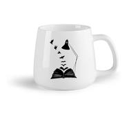 AYUEHBN Tazas de Café, Té y Café Biblioteca de la librería Open Book Pigeon Reading （14oz/400ml） Regalo divertido para amantes del café, mejores amigos del trabajo, compañeros de trabajo y amigos