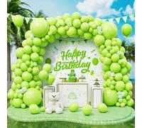 AYUHR-143 pcs Ballons Vert Foncé Ballons en Latex Différentes Tailles Kit de Guirlande Ballon Vert avec Ruban pour Femmes Enfants Filles Fêtes d'Anniversaire Noël Jungle Tropical Safari Thème Décor