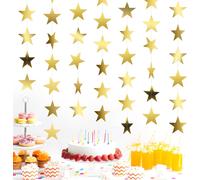 Ayuhr-5 Pièces Guirlande Etoile Dorée,Guirlande D'étoiles Dorées Brillantes,Guirlande D'étoiles À Paillettes,Guirlande En Papier Réfléchissant En Forme,Etoile Papier À Suspendre,Pour Anniversaire, Va