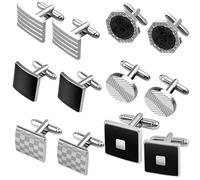 AYUMAL Bouton de Manchette Homme, Boutons De Manchette Rétro Mode, 6 Pairs