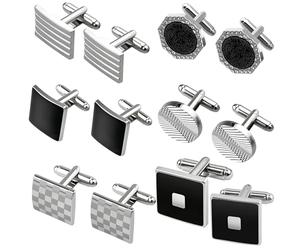 AYUMAL Bouton de Manchette Homme, Boutons De Manchette Rétro Mode, 6 Pairs