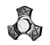 AYUNJIE Anti-anxiété Fidget Spinner Bureau Cinétique Jouet Sensoriel, Rotation des Doigts en Métal pour Adultes Et Enfants, Spinner Anti-Stress Soulageant L'ennui Tdah Autisme (Noir)