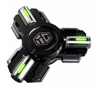 AYUNJIE Metal Finger Hand Spinner Toys avec lumière Lumineuse, Stress Anxiety ADHD Relief Figets Toy, Spinner absorbe la lumière Solaire Fidget Spinner pour Adultes et Enfants, (C,Argent)