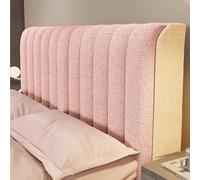 AYUOEODM Housse De Tete De Lit Extensible Tissu en Coton Et Lin,Universelle Couverture De Tête De Lit Rembourrée Protecteur Antipoussière,pour Lits Simples Doubles King Size(Pink,190cm)