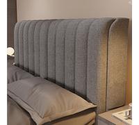 AYUOEODM Housse De Tete De Lit Extensible Tissu en Coton Et Lin,Universelle Couverture De Tête De Lit Rembourrée Protecteur Antipoussière,pour Lits Simples Doubles King Size(Grey,220cm)
