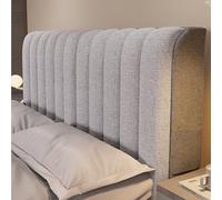 AYUOEODM Housse De Tete De Lit Extensible Tissu en Coton Et Lin,Universelle Couverture De Tête De Lit Rembourrée Protecteur Antipoussière,pour Lits Simples Doubles King Size(Light Grey,150cm)