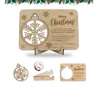 ayurvana Carte de Noël en bois en anglais | Merry Christmas | Carte cadeau de Noël originale | Ornement personnalisé et écologique pour décoration d'arbre et cadeau de Noël original