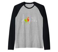 Ayurveda My Heartbeat EKG Homéopathie Ayurvédique Drôle Yoga Manche Raglan